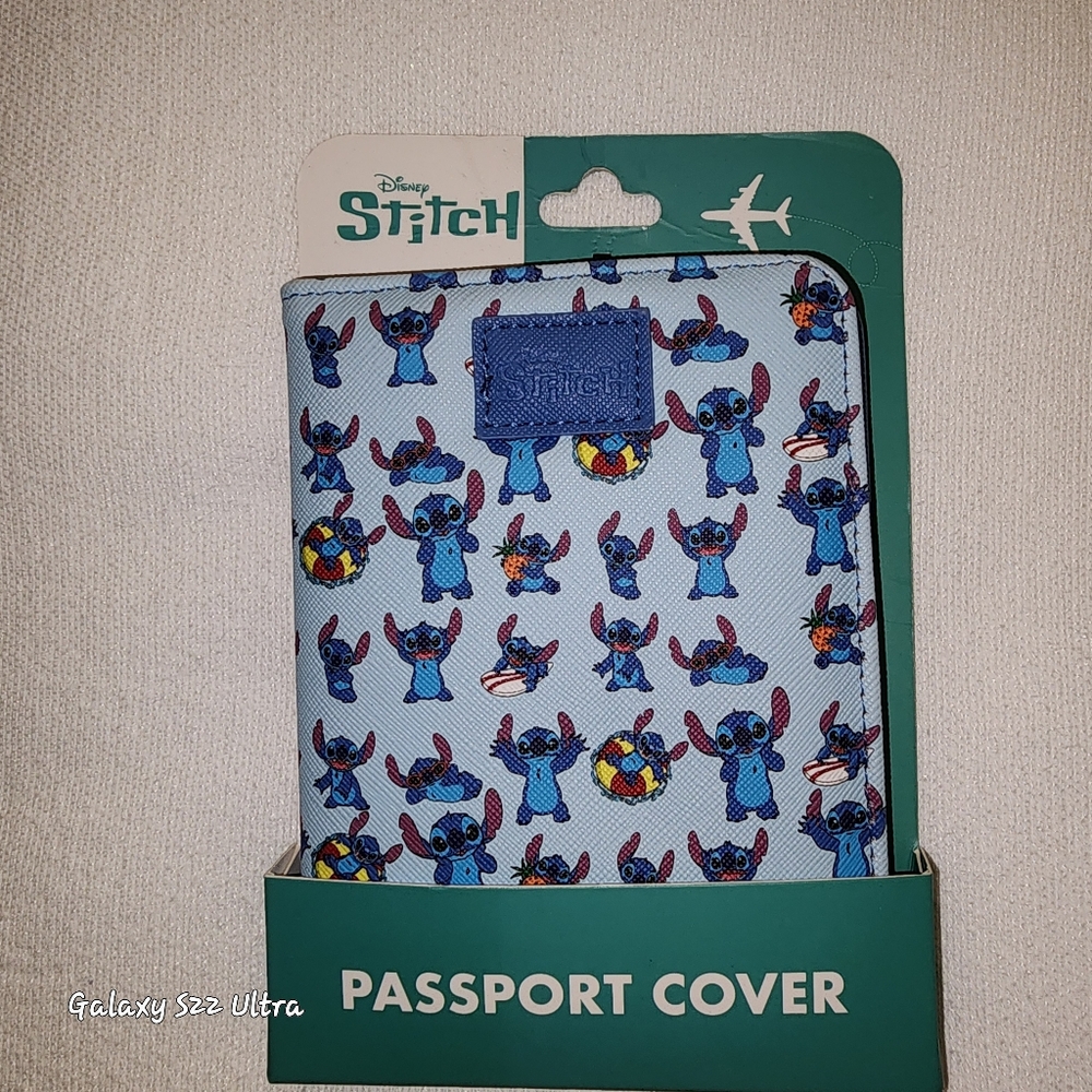 Bioworld Disney Stitch Passport Cover Blue Secure Wallet NEW Crosslisted